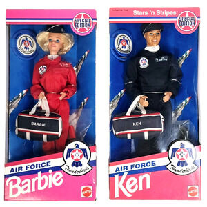 Vintage 1993 Lot Of 2 Air Force Thunderbirds Mattel Barbie 11552 & Ken 11554 New